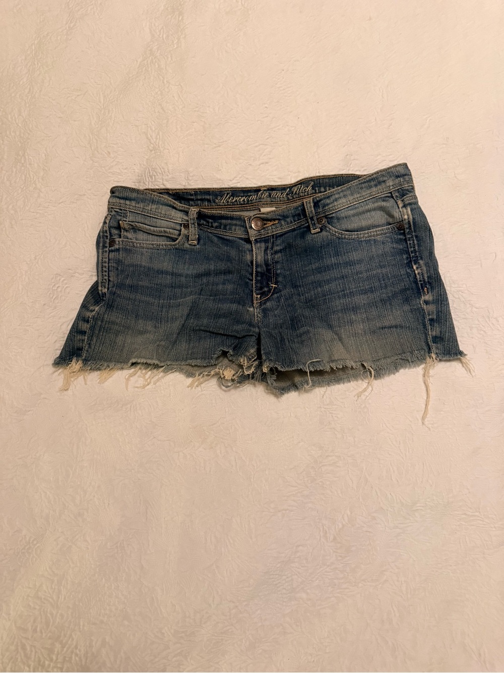 Abercrombie & Fitch Blue Denim Frayed Cutoff Shorts